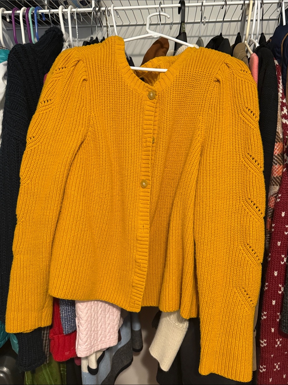 Talbots Mustard Cardigan with Button Front